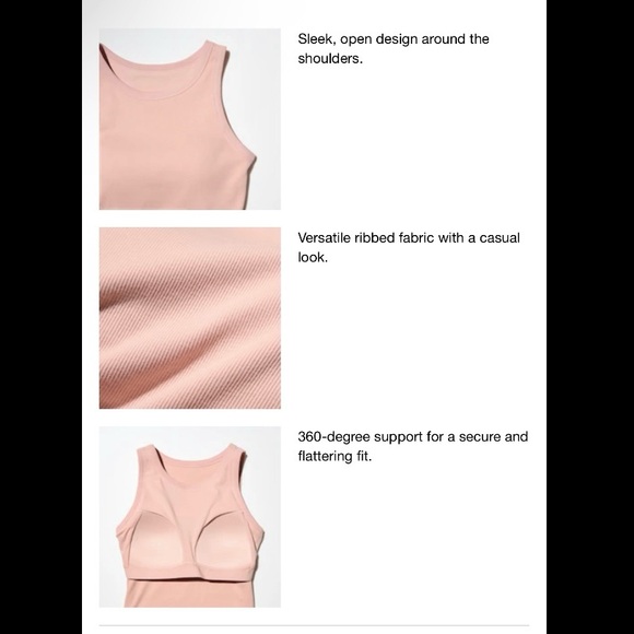 Uniqlo Ribbed Cropped Bra Top blue - Picture 3 of 4